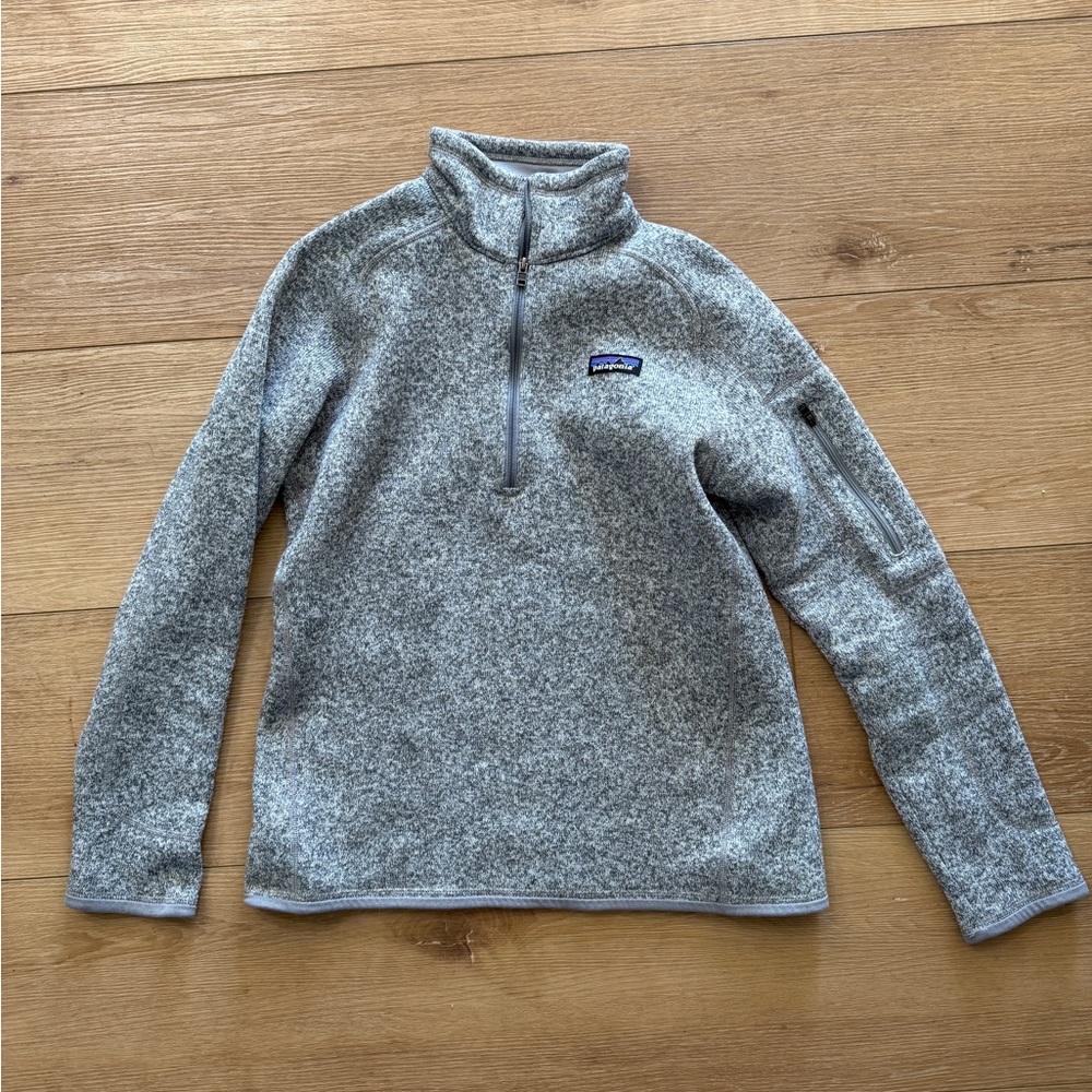 Patagonia Women's Zip-Up Sweater in Light Gray